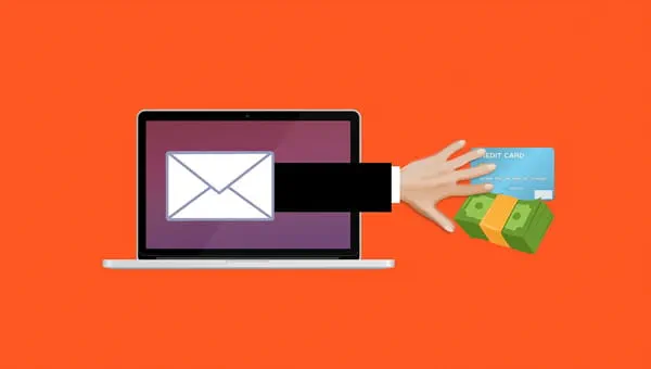 Phishingmail op laptopscherm