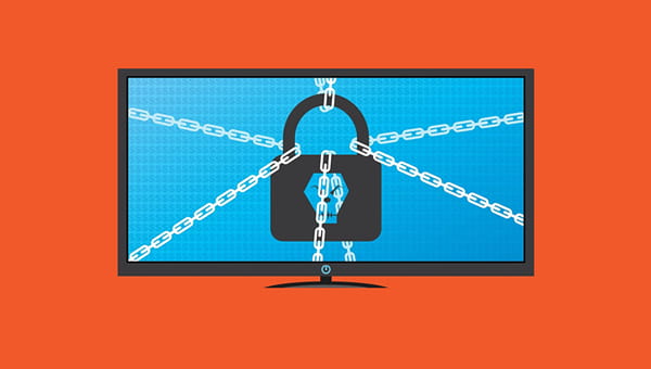 Digitaal slot op laptopscherm