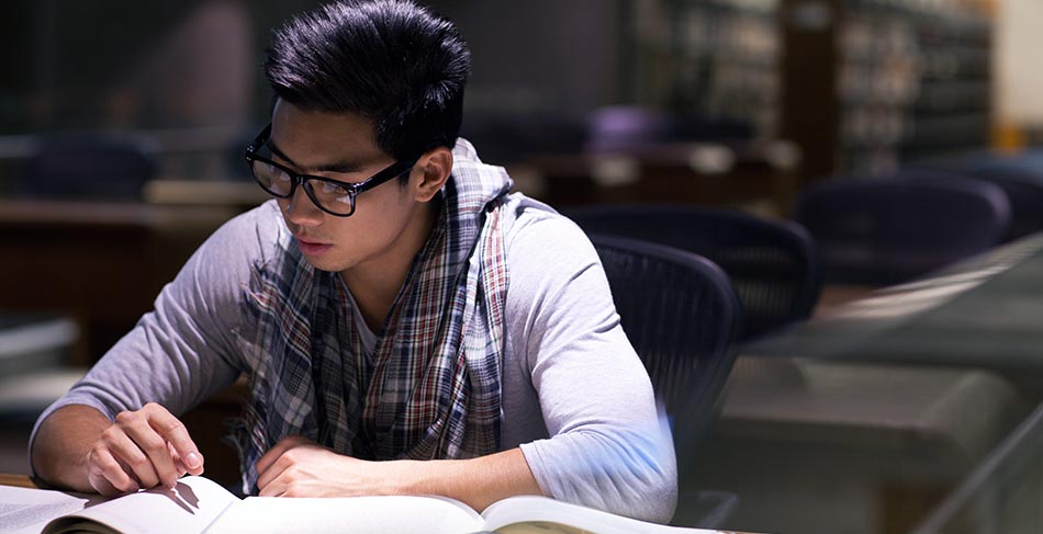Student wearing glasses