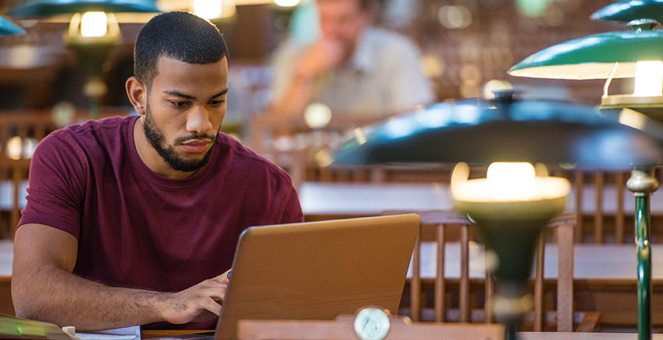 Student wearing glasses