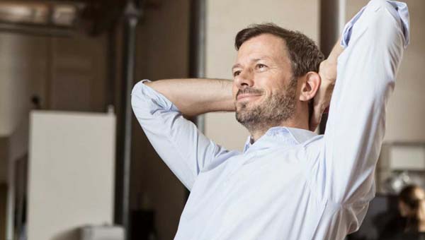 man is relaxed