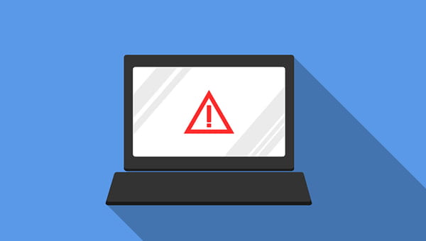 Scherm met foutmelding