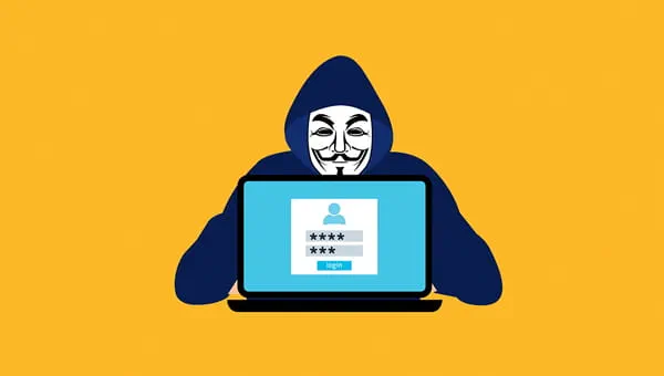 Hacker achter laptop